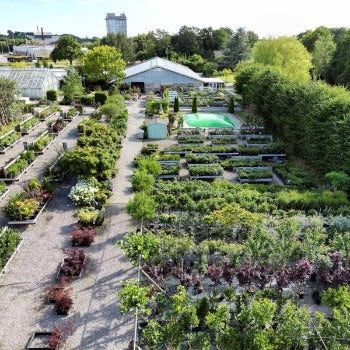 Luftfoto af Hobby Haven planteskole og havecenter i Hasselager, Aarhus