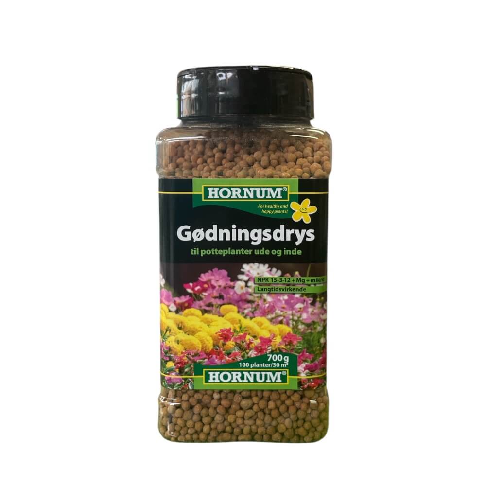 HORNUM Gødningsdrys til potteplanter inde og ude 0,7 kg.