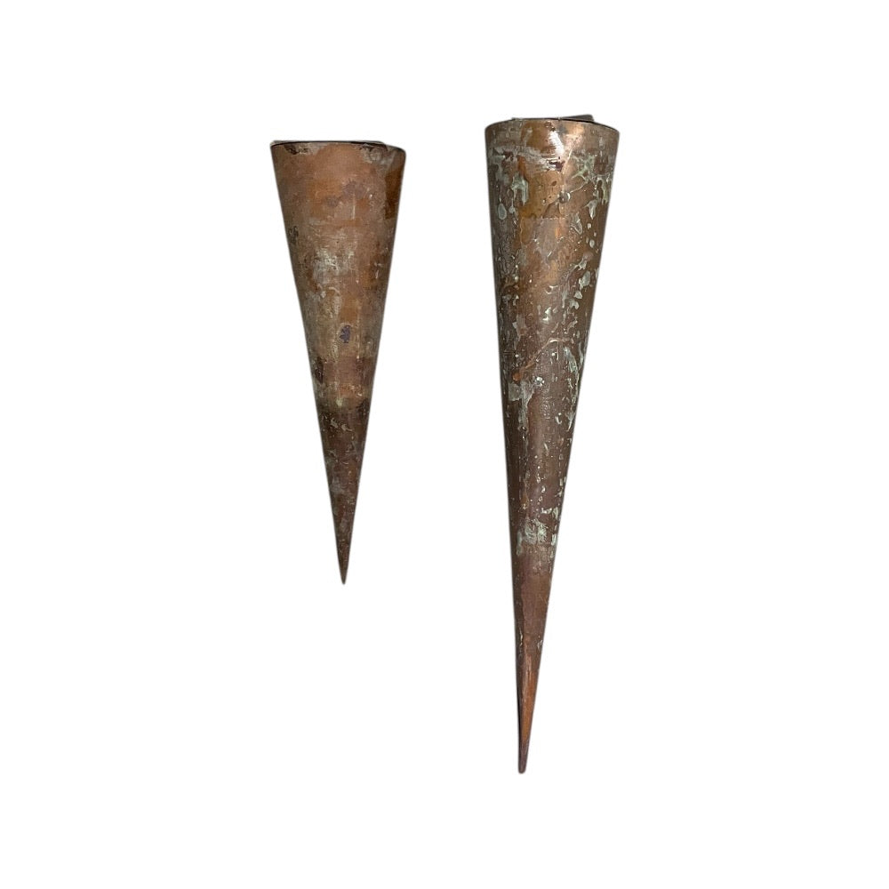 Lyskegle, Kobber, 23 cm (mellem), Antik-Kobber