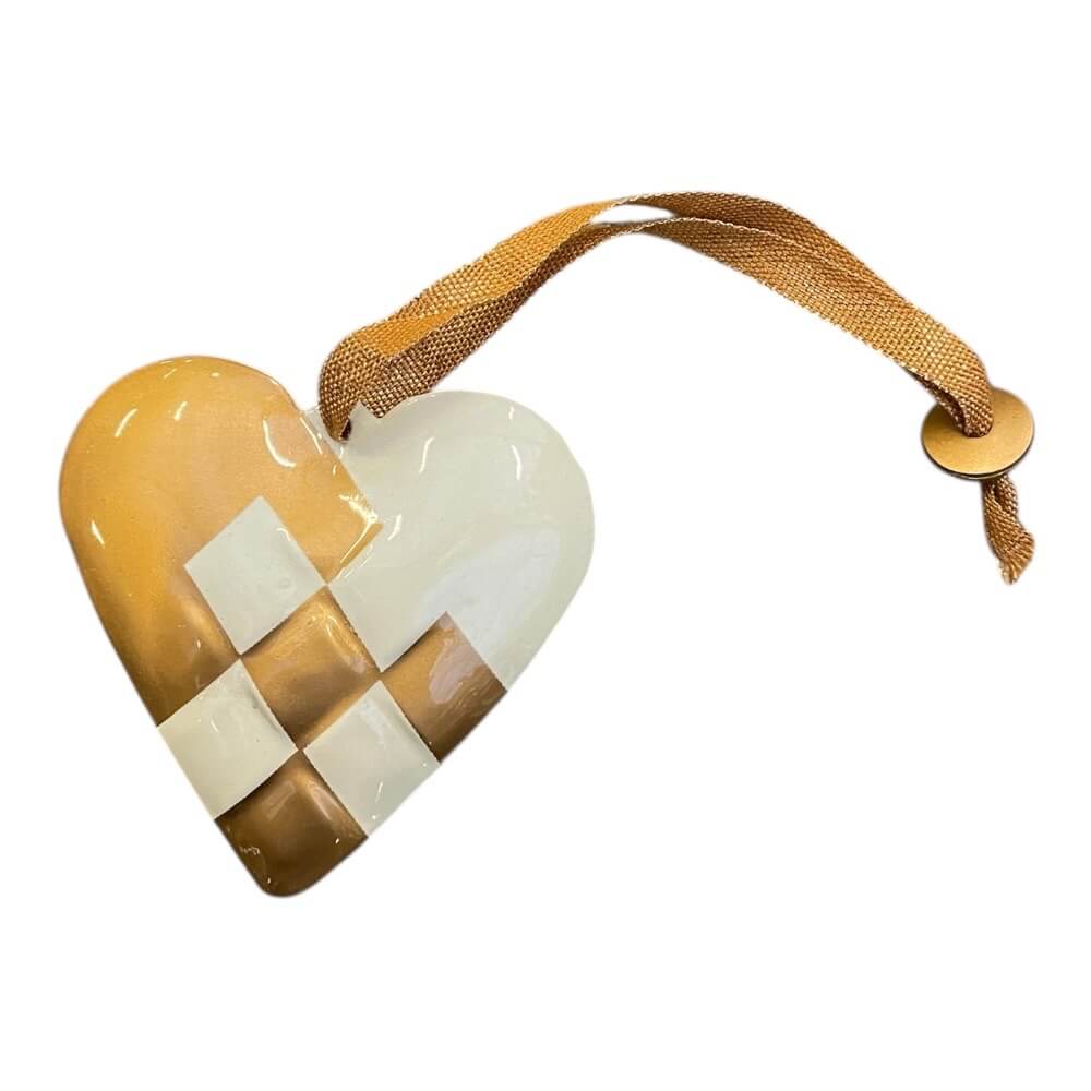 Maileg, Metal ophæng, Flettet hjerte - guld