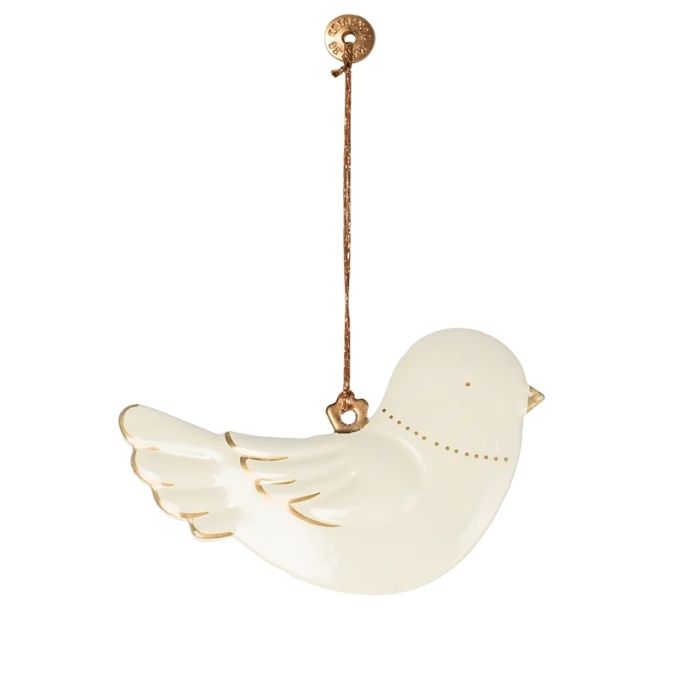 Maileg Metalophæng, Fugl - Off white/Guld