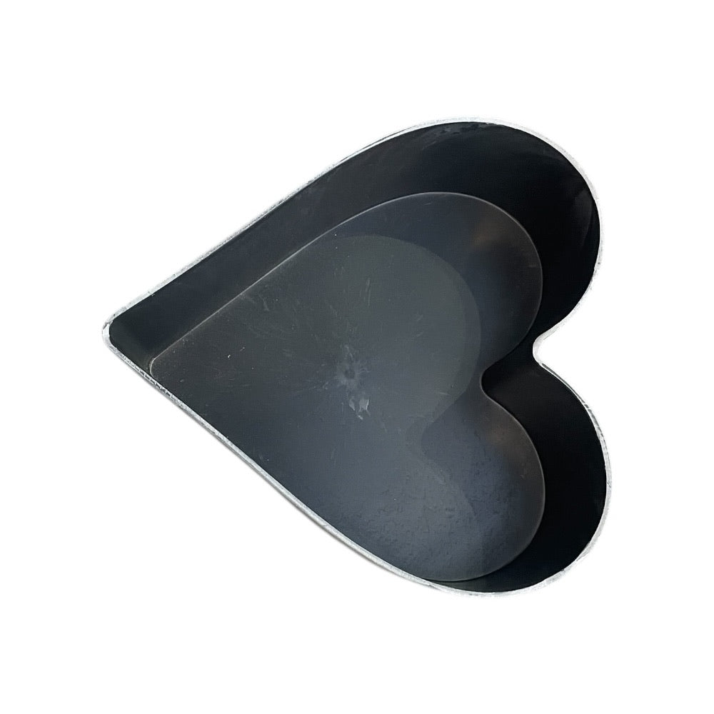 Planteskål hjerte, Plast, 26x7,5x24 cm - Antikgrå oppefra