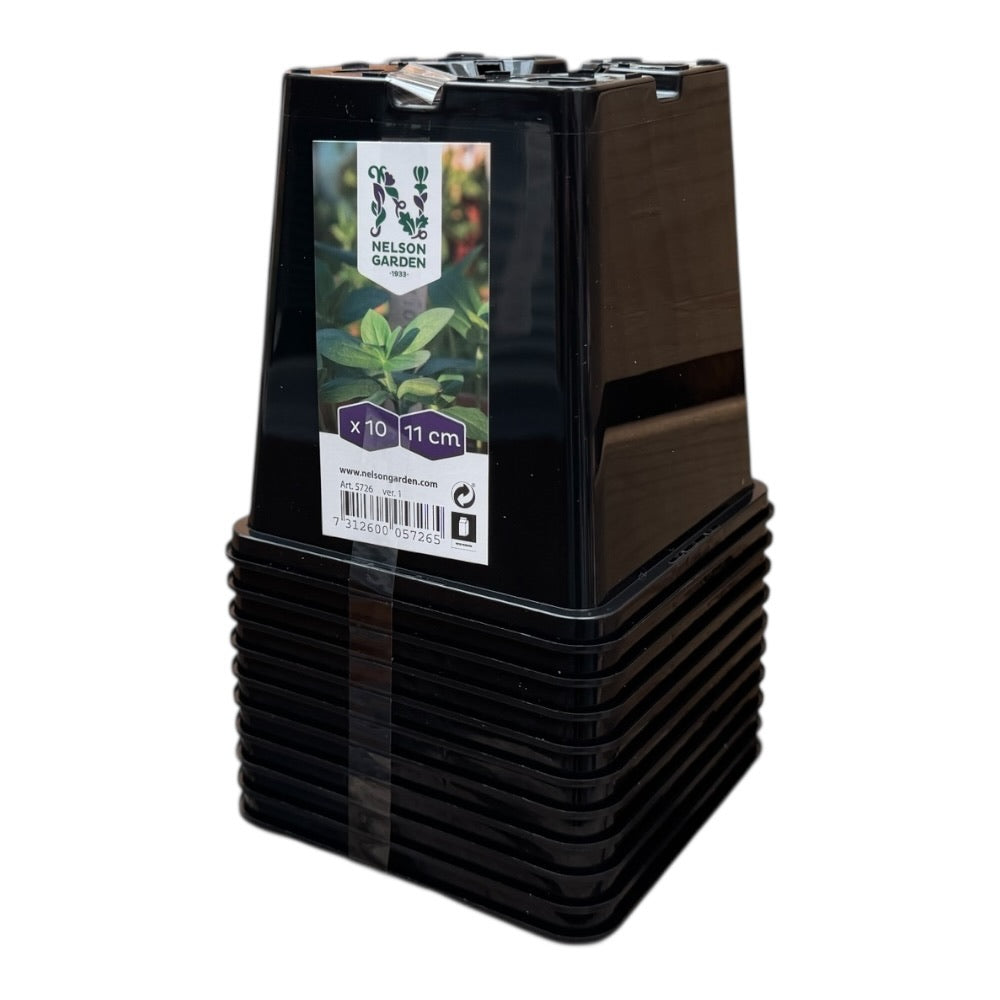 Plastpotte Firkantet 11cm 10pk