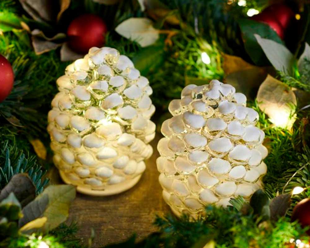 Carmen Glass Cone, sæt med 2 stk., højde 8 cm.