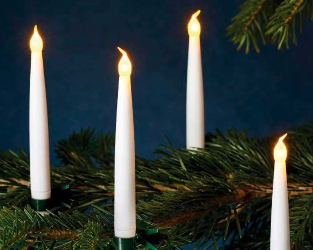 Carolin lys til juletræet - sæt med 10 hvide lys.