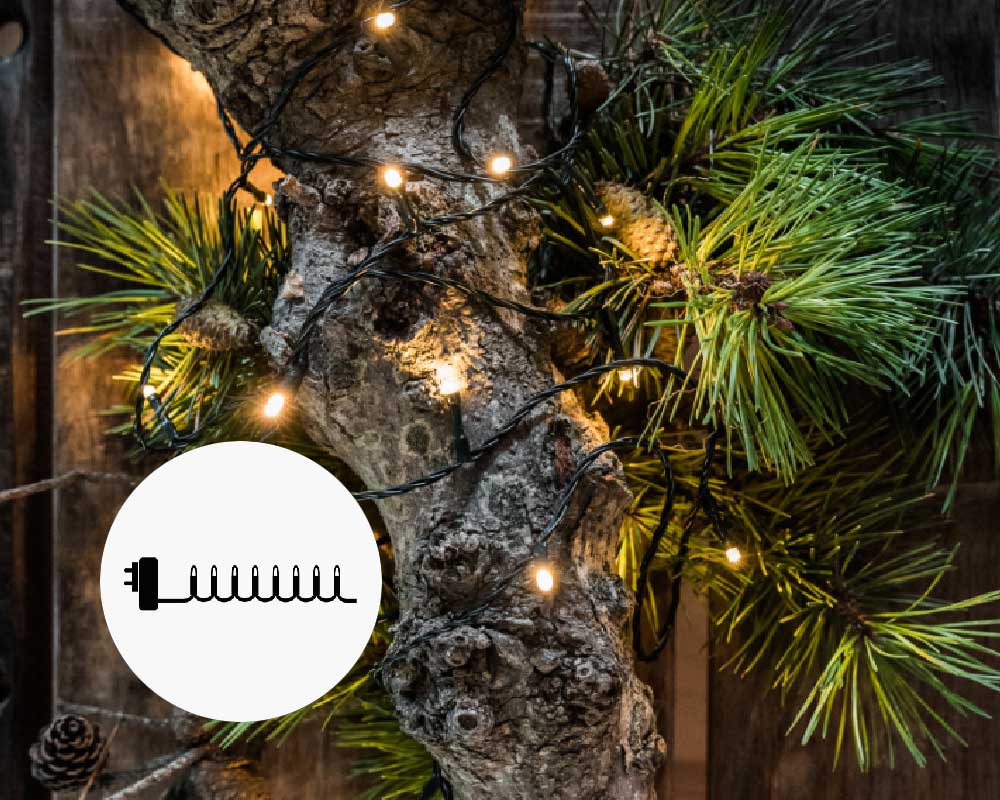 David 120L lyskæde med grøn ledning