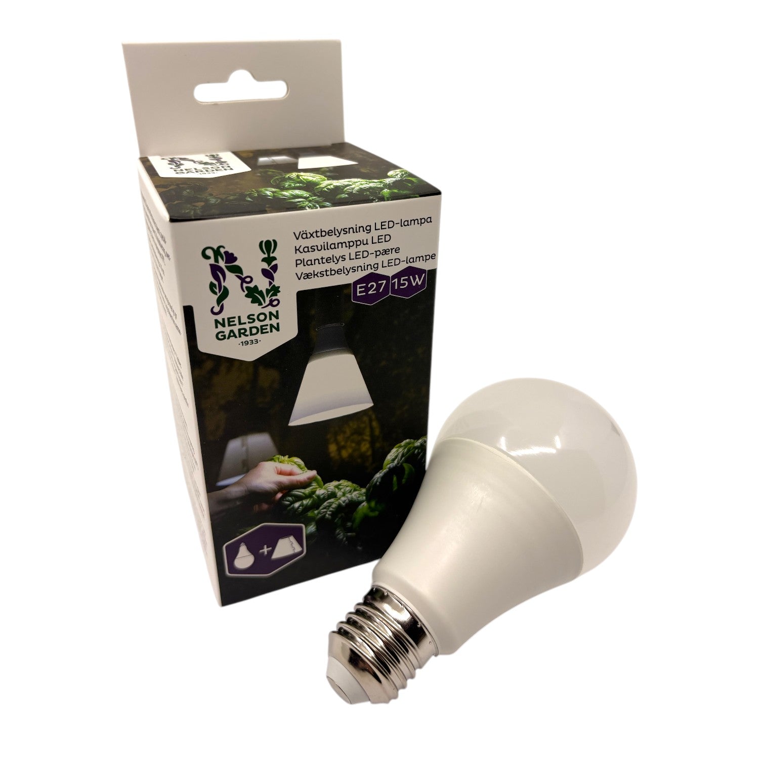 Vækstbelysning LED-lampe 15W med skærm
