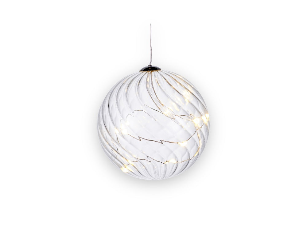 Wave Ball julepynt Ø8 cm, højden 25 cm.