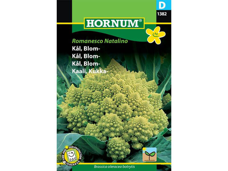 Frøpose med blomkålssorten Romanesco Natalino.