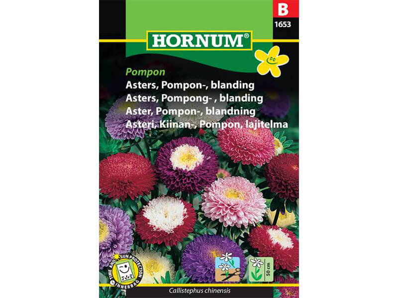 Frøpose med blanding af pompon asters.