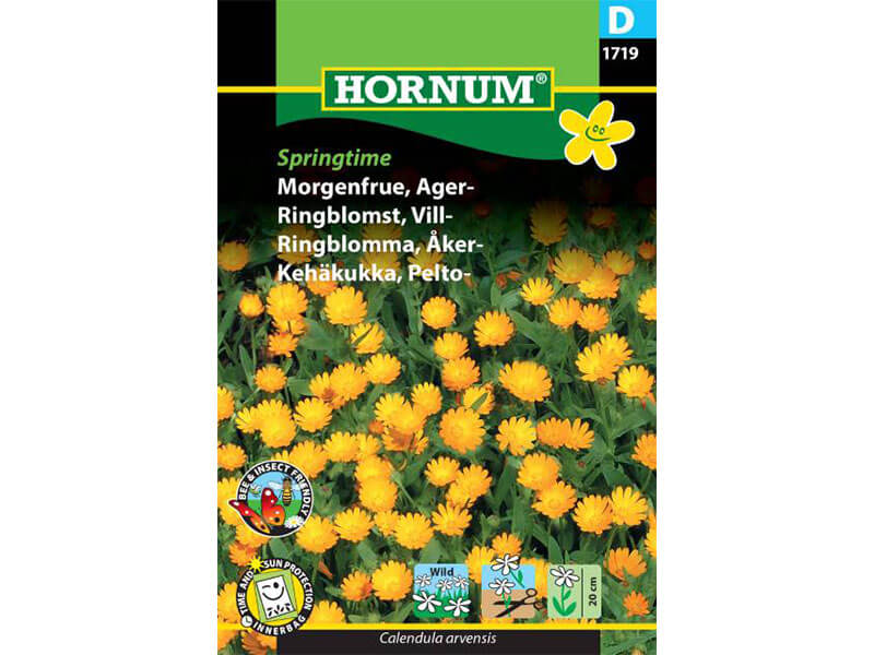 Frøpose med morgenfrue, ager- og springtime-sort.