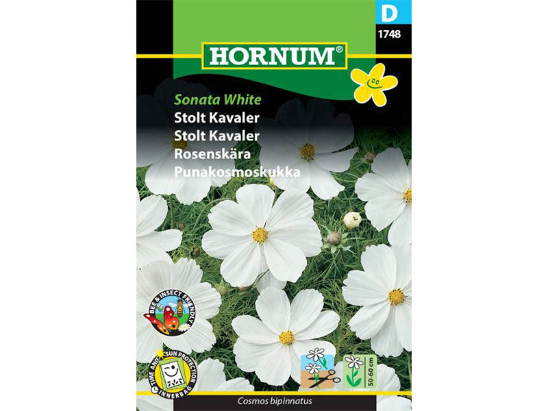 Frøpose med Stolt Kavaler og Sonata White blomster.