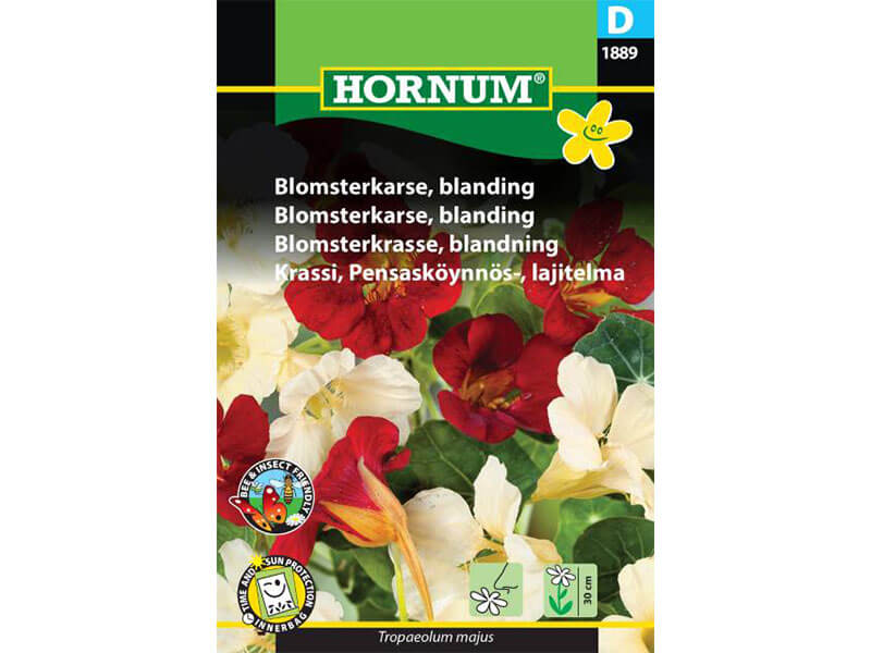 Blanding af frø til blomsterkarse.