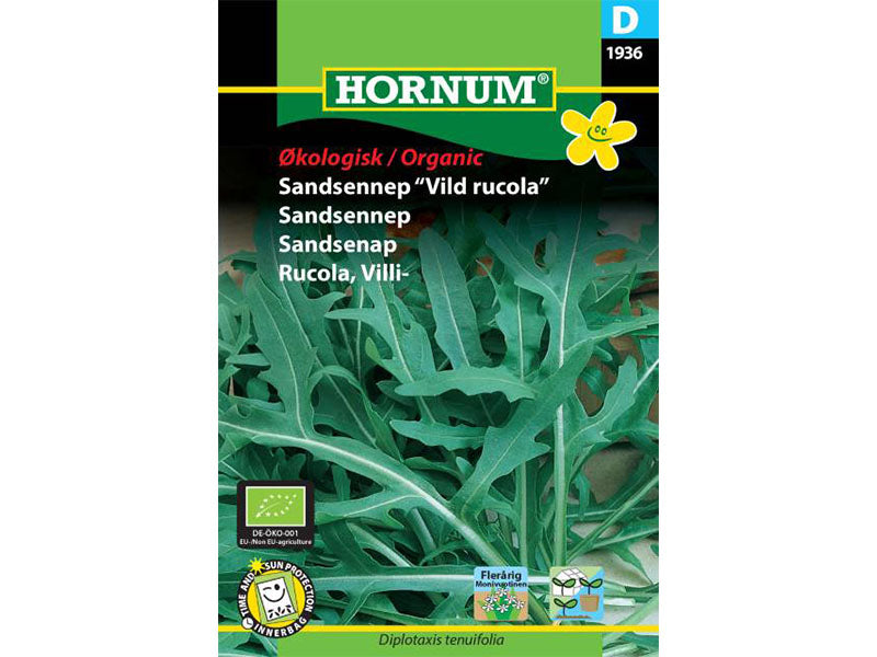 Frøpose med økologisk sandsennep Vild Rucola.