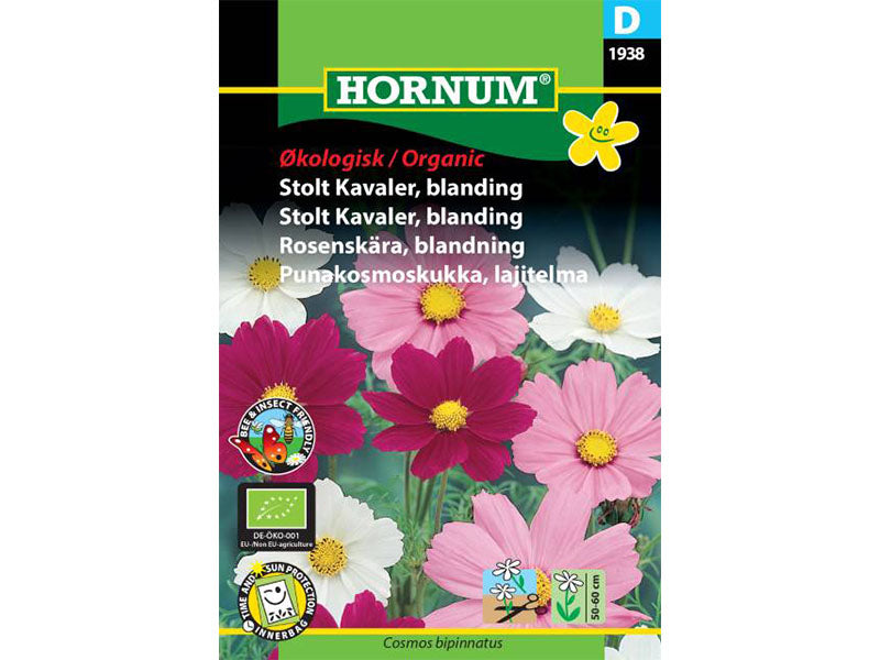 Frøpose med økologiske Stolt Kavaler Cosmea blanding.