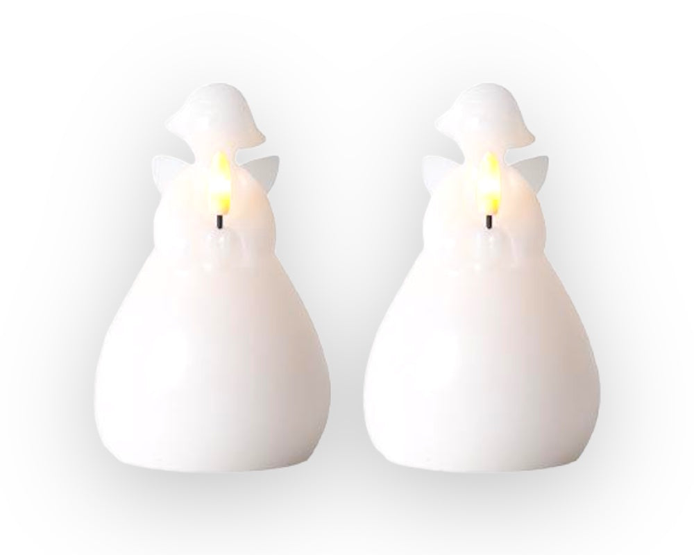 Lucia Engle hvid 2 stk, højde 10 cm.
