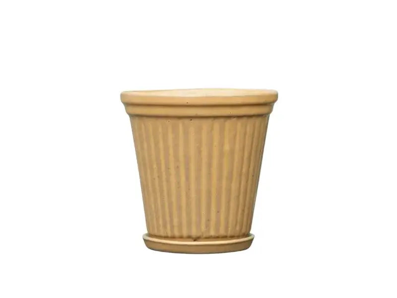 Krukke BIRTHE Glazed Yellow, diameter 11,5 cm.