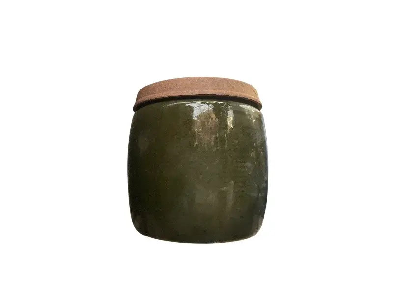 Krusen BERIT, glaseret grøn, ø 22 cm.