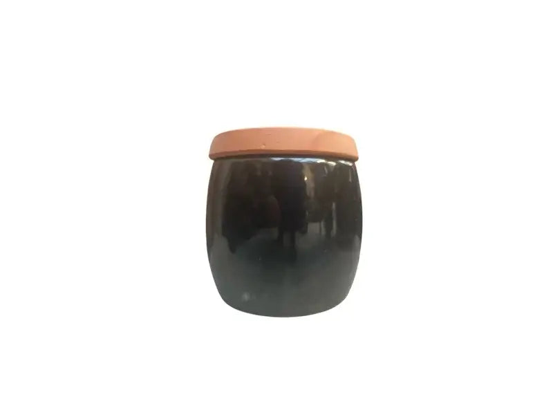 Krukke BERIT, glaseret sort, 15 cm i diameter.