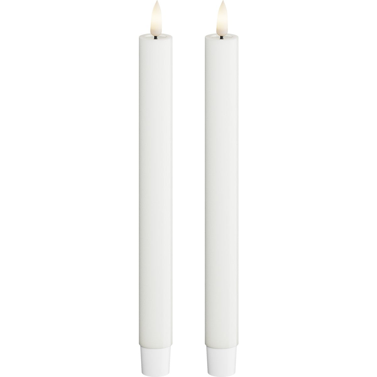 Deluxe Homeart Kronelys, hvid - 2 stk (24 cm)