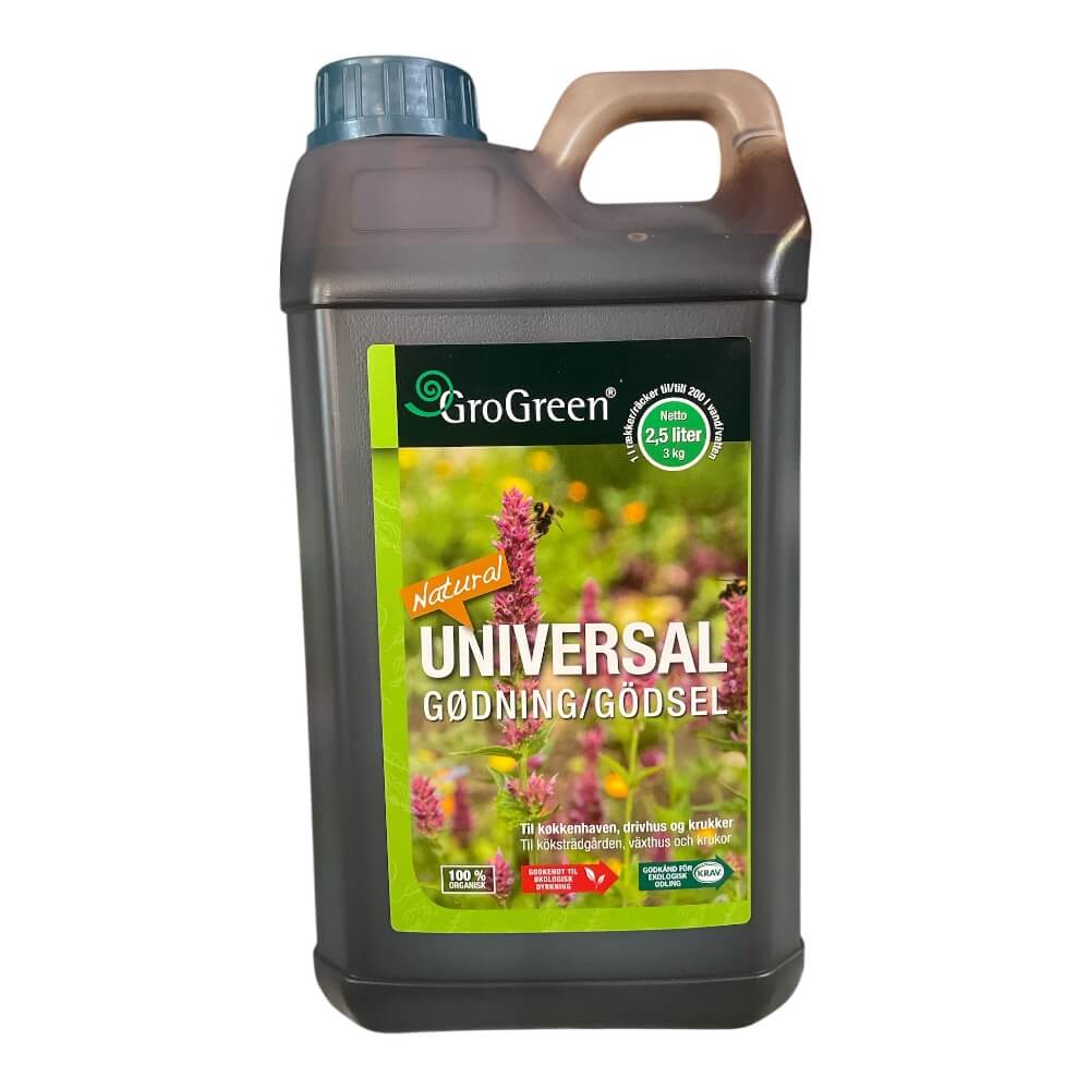 GroGreen Bio Universal 2,5 L til køkkenhaven, drivhus og krukker