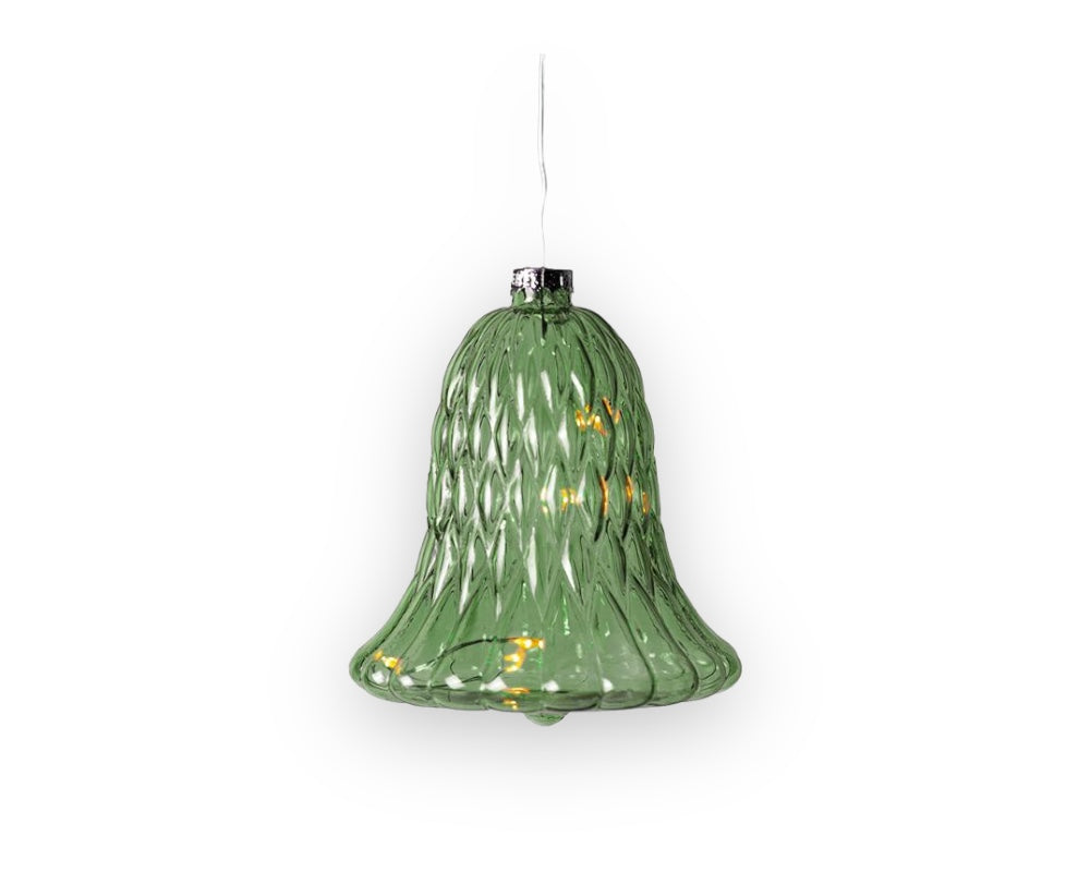 Luna klokke, højde 10 cm, grøn.