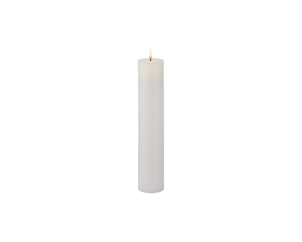 Sille genopladeligt LED lys, Ø7,5xH25 cm, hvid.