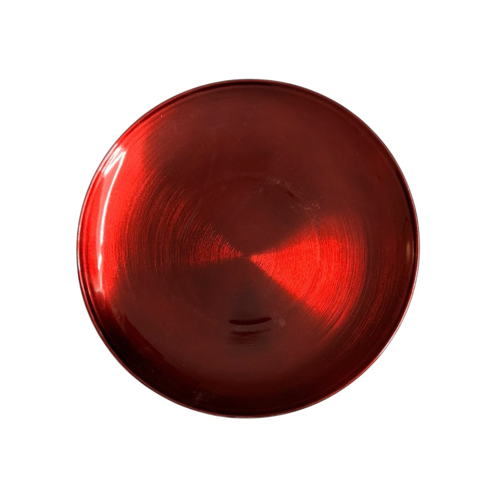 Rundt fad, Poly metal, Ø25xH1,5 cm - bordeaux