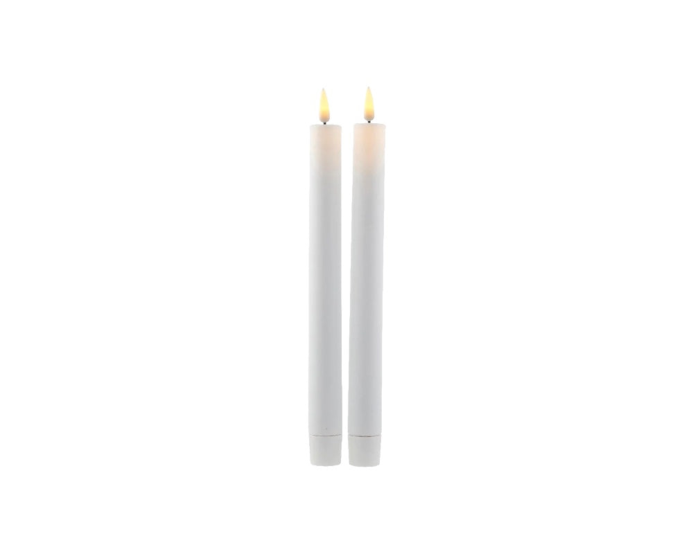 Genopladelig Sille Krone lys, 2 stk sæt, Ø2xH25 cm.