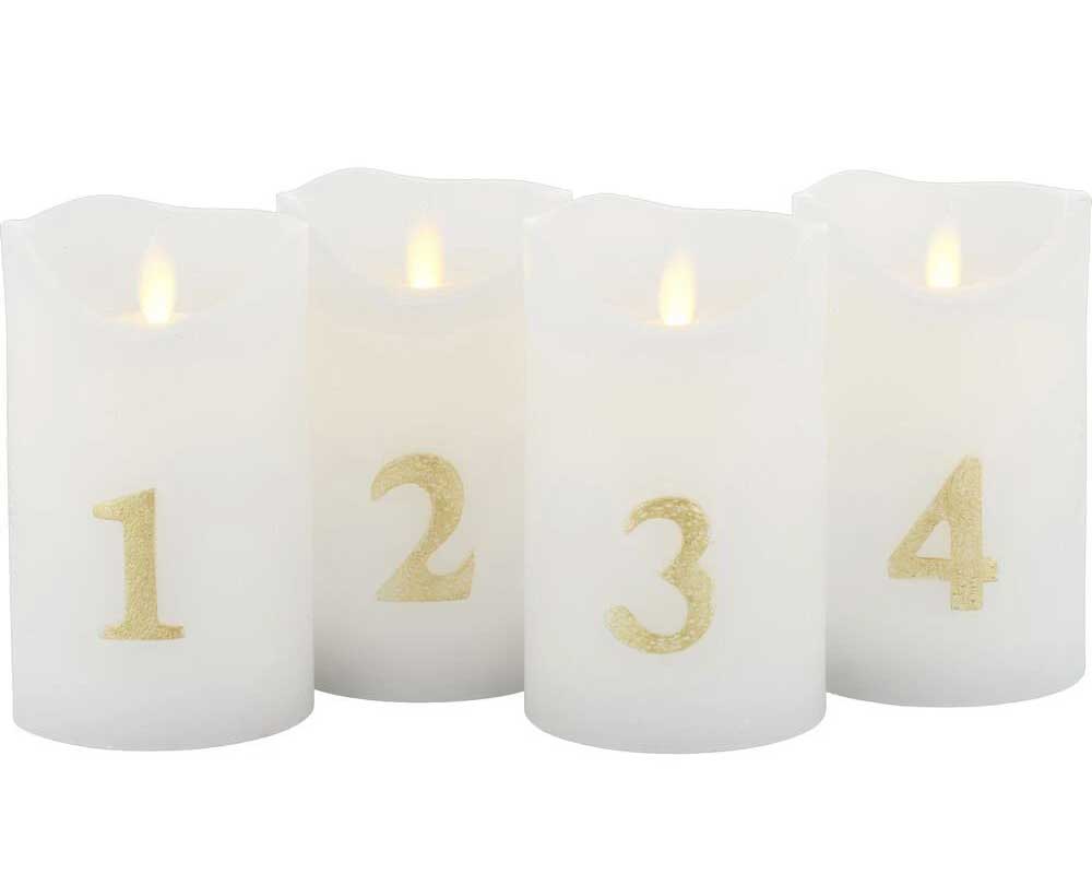 Sara Advents lys, Ø7,5 cm, H13 cm.