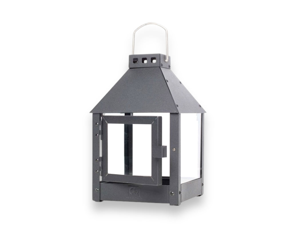 Mini Quadro lantern, sort, til indendørs eller udendørs belysning.