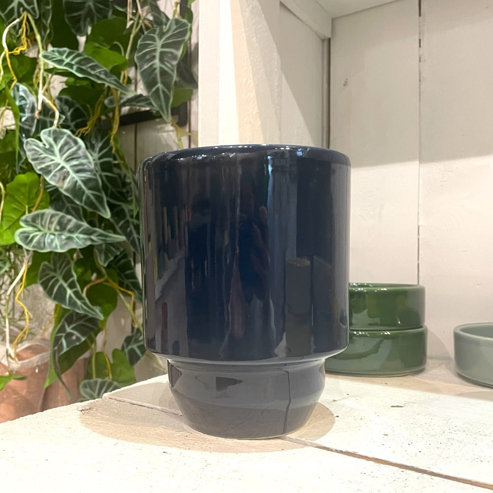 Hoff pot potte GLAZED Sapphire Blå, 14 cm stående