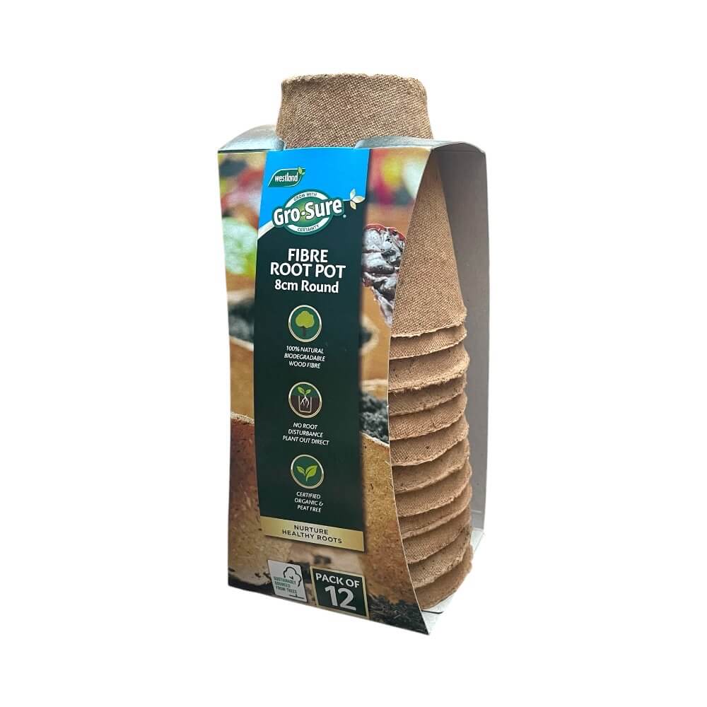 Gro-Sure Fibre Pots Round 8cm 12pk