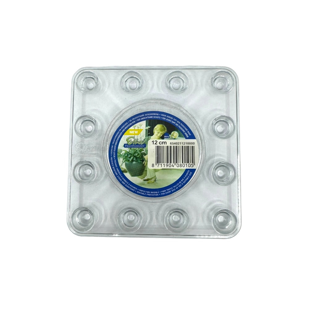 Gulvbeskytter transparent, firkantet – 12 cm