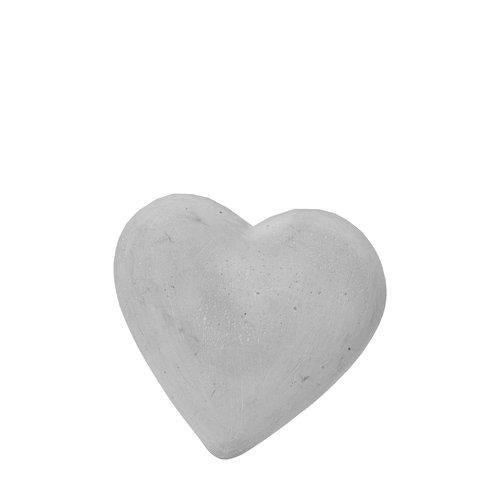 Hjerte, beton - 10x7x3 cm