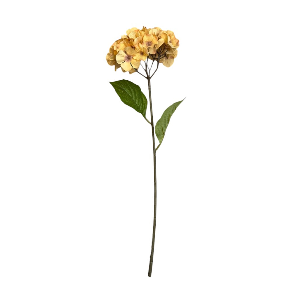 Hortensia stilk, gylden - kunstig blomst