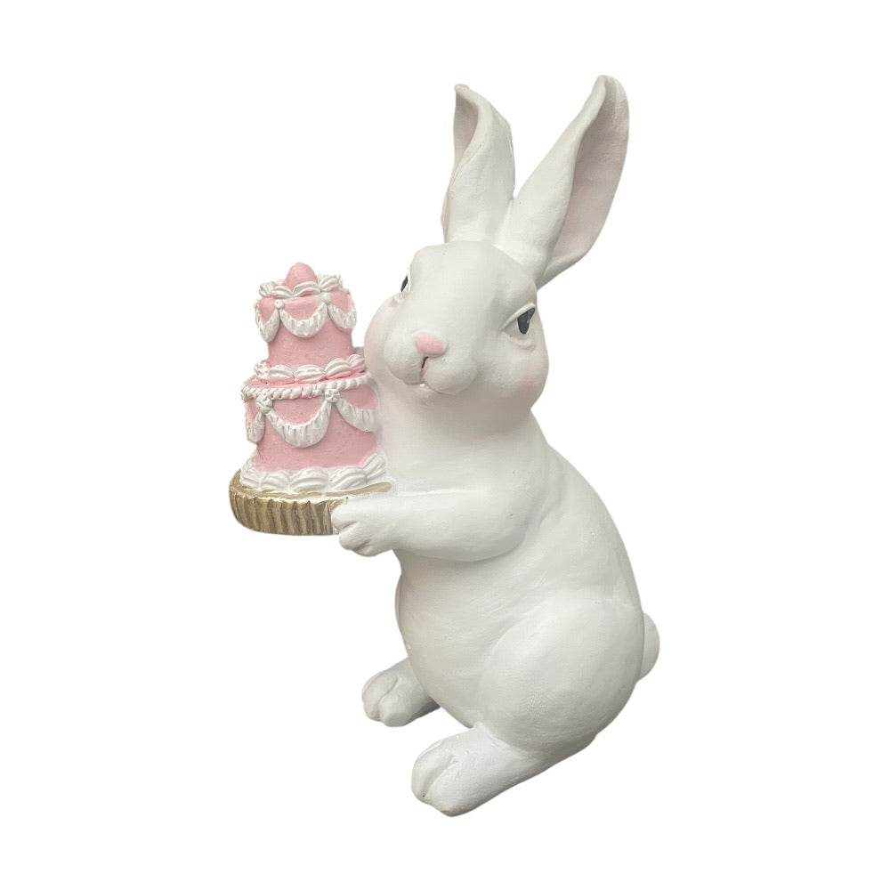 Kanin Cake/Flower H:20 cm Hvid