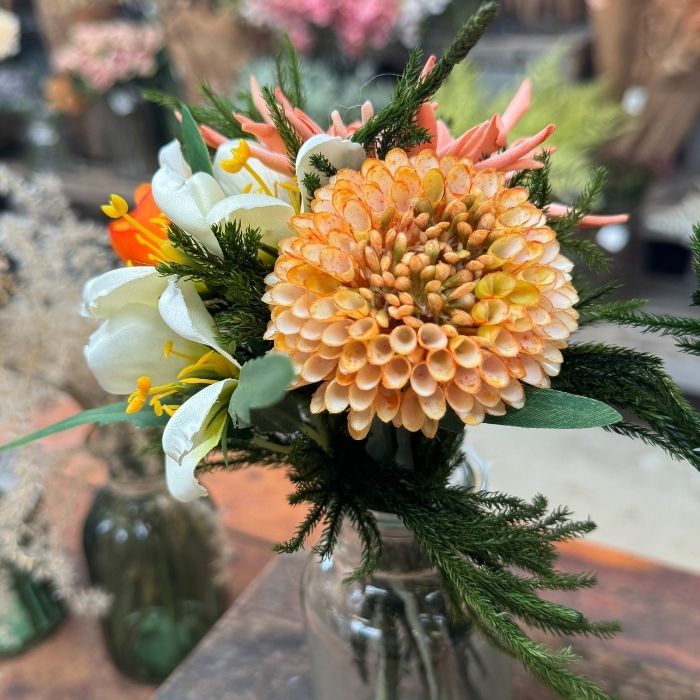 Kunstig buket med Dahlia 
