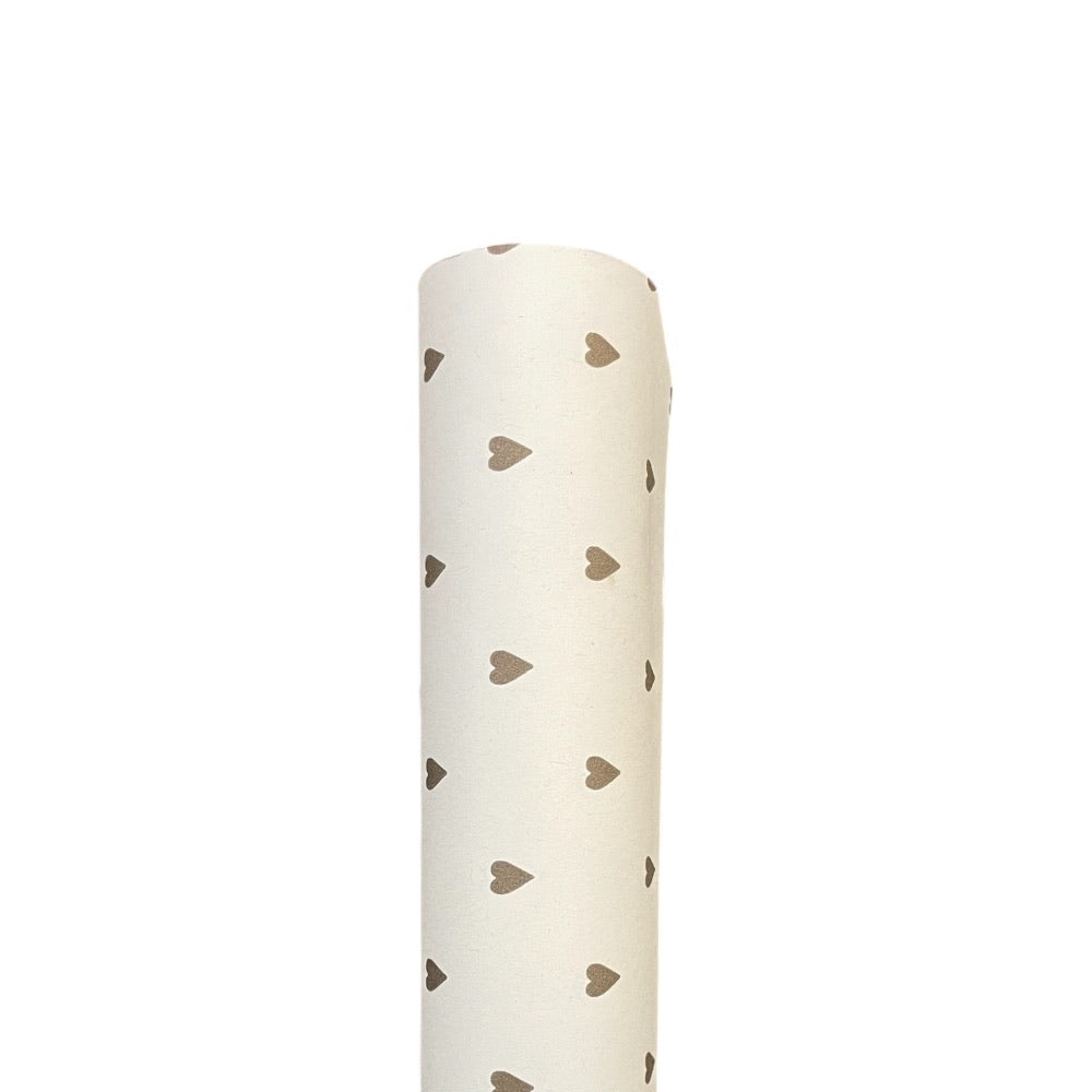 Gavepapir, Papirrulle brune hjerter 5 m/rulle