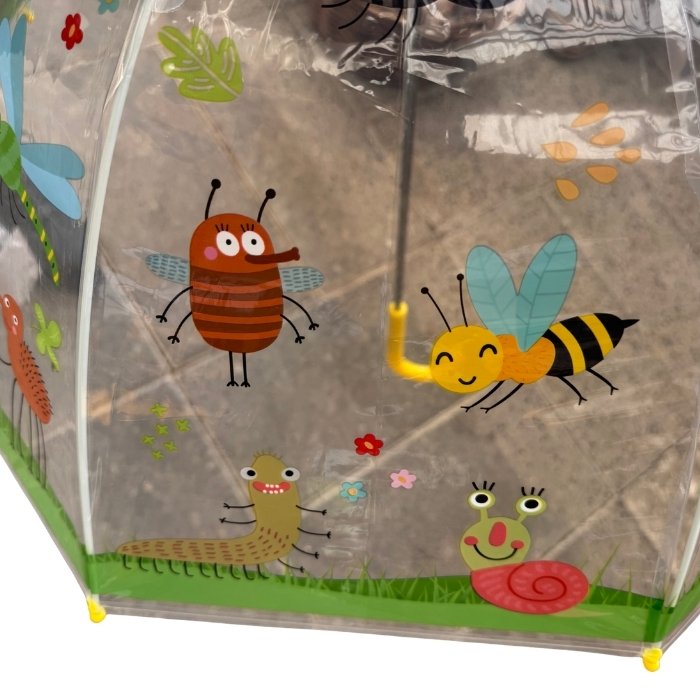 Paraply til børn, transparent - insekter