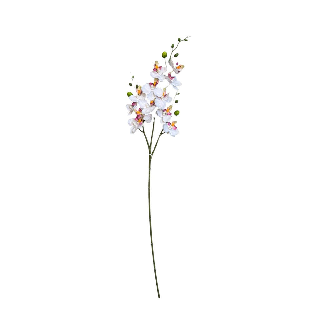  Orkidé, Phalaenopsis hvid, l75cm - kunstig blomst