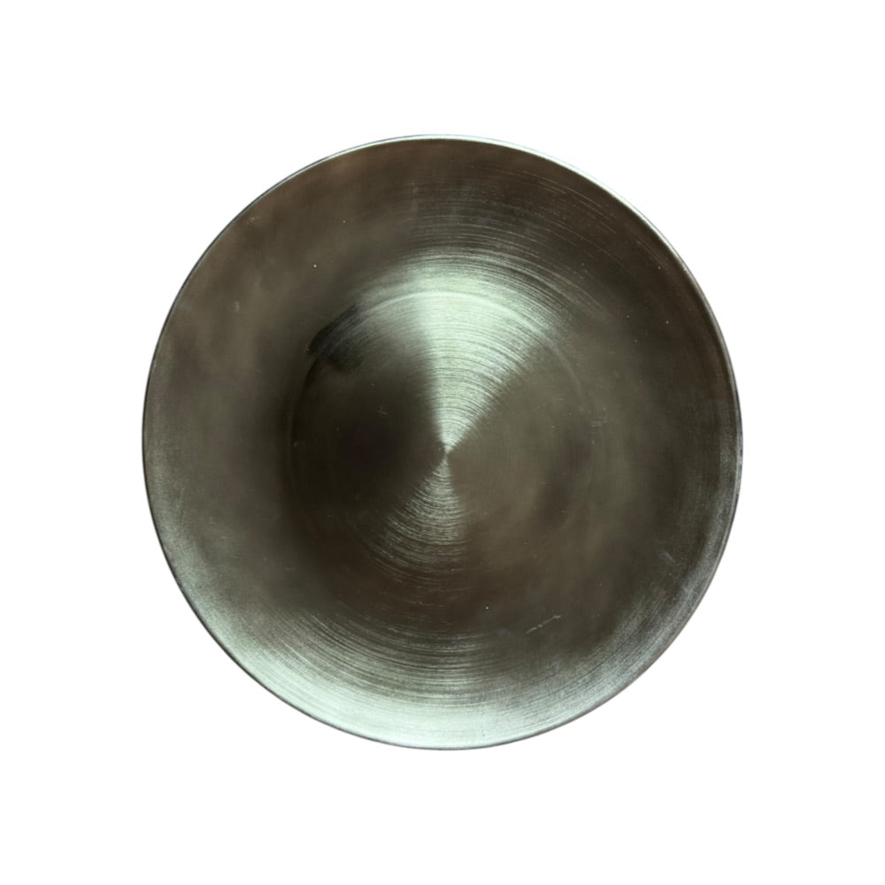 Rundt fad, Poly metal, Ø40xH2 cm - oliven