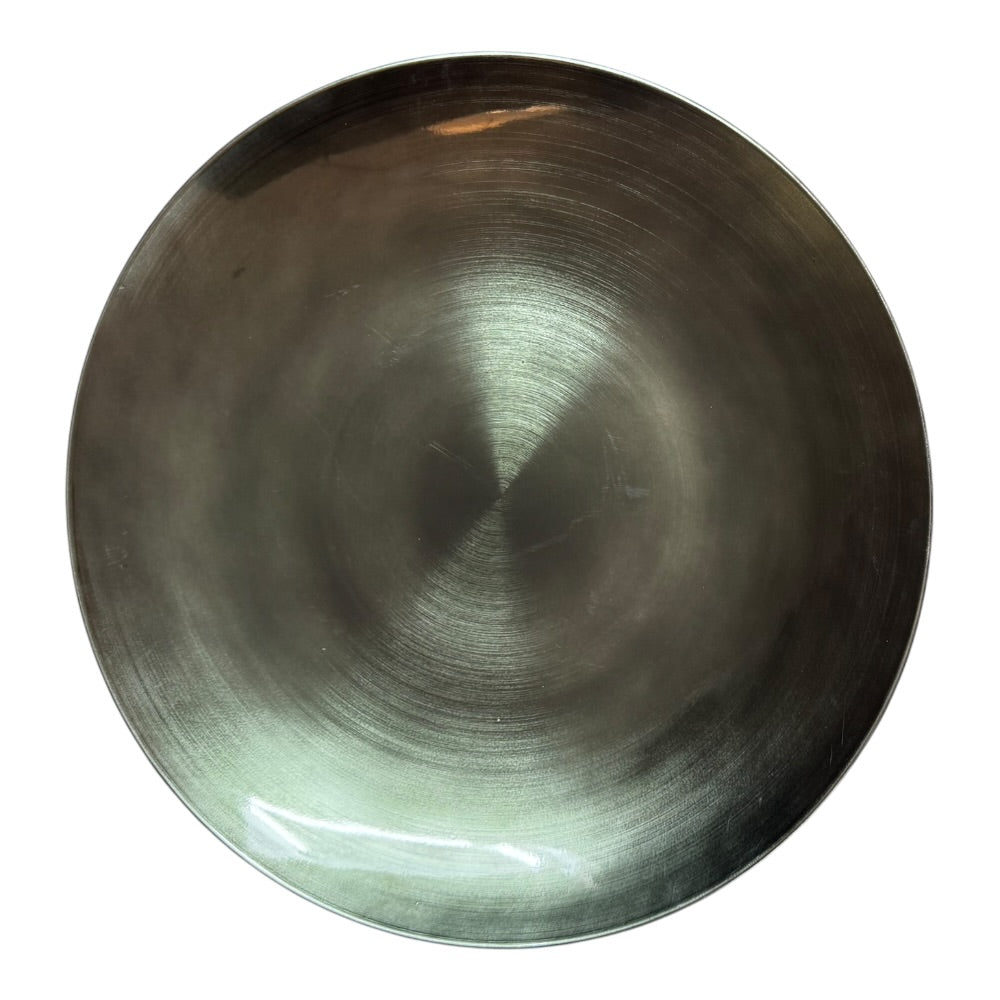 Rundt fad, Poly metal, Ø44,5xH6 cm - oliven