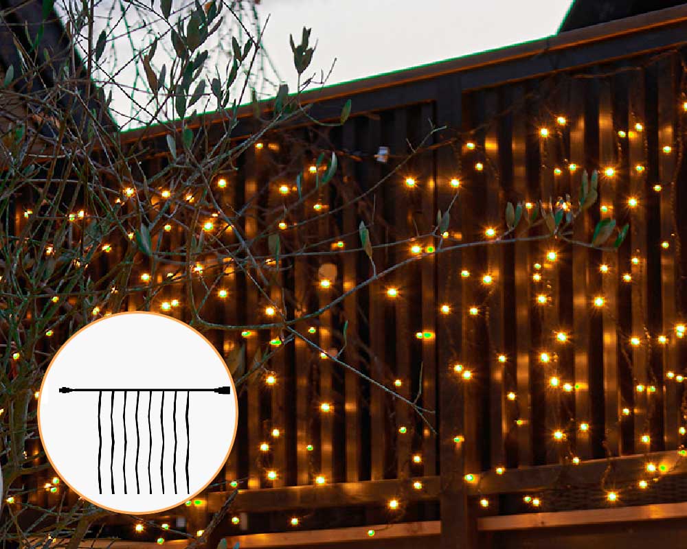 Top-Line Curtain Supplement sæt med 100 LED lys, 1,1x1m.